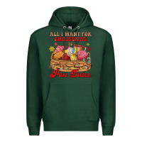 Sports Green all i want for christmas is pan dulce Premium Hoodie - MaliasSmallBusiness