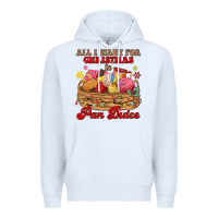 White all i want for christmas is pan dulce Premium Hoodie - MaliasSmallBusiness