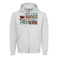 Dove Grey all i need are books and wine Zipper Hoodie - JahusDesignShop