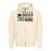 Sandshell all i need are books and wine Zipper Hoodie - JahusDesignShop
