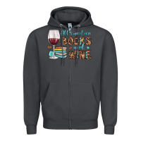 Smoke all i need are books and wine Zipper Hoodie - JahusDesignShop