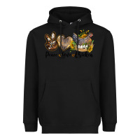 Black Western Peace Love Chickens Heavyweight Hoodie - LillyAllenDesigns