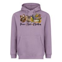 Lavender Western Peace Love Chickens Heavyweight Hoodie - LillyAllenDesigns