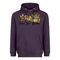 Plum Western Peace Love Chickens Heavyweight Hoodie - LillyAllenDesigns
