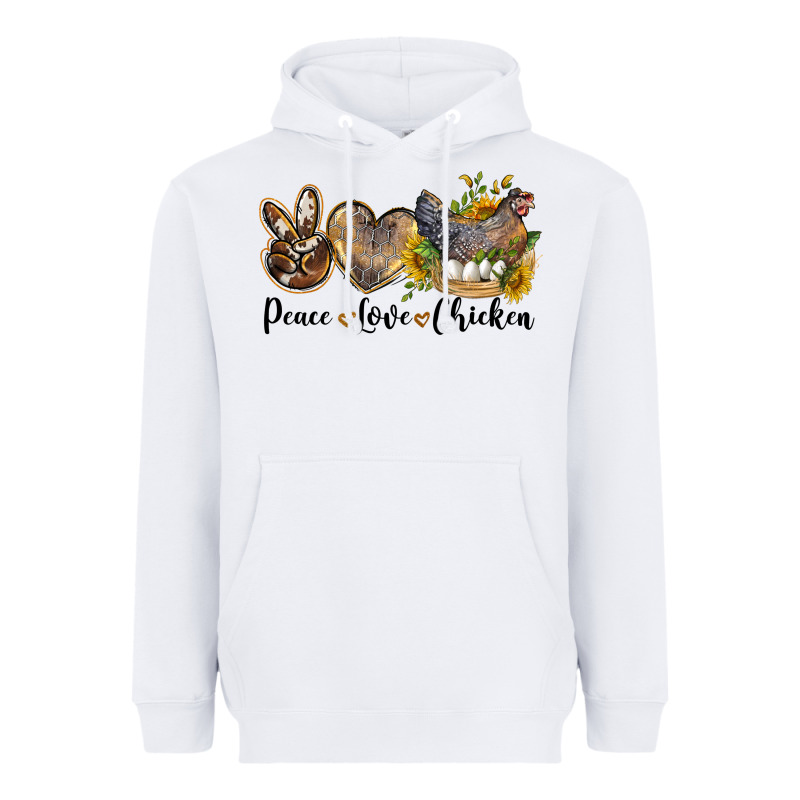 Western Peace Love Chickens Heavyweight Hoodie by LillyAllenDesigns | Teevron
