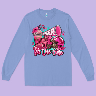 Cheer For The Cure Long Sleeve Tee Designed By Adodesignshop