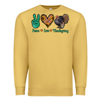 Antique Gold peace love thanksgiving Premium Sweatshirt - Jasminsmagicworld