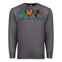 Charcoal Heather peace love thanksgiving Premium Sweatshirt - Jasminsmagicworld