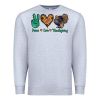 Heather Grey peace love thanksgiving Premium Sweatshirt - Jasminsmagicworld