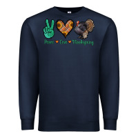 Navy peace love thanksgiving Premium Sweatshirt - Jasminsmagicworld