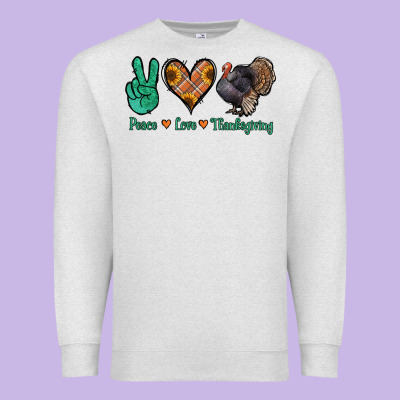 Peace Love Thanksgiving Premium Sweatshirt Designed By Jasminsmagicworld