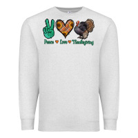 Oatmeal Heather peace love thanksgiving Premium Sweatshirt - Jasminsmagicworld