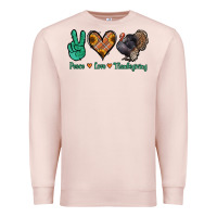 Pale Pink peace love thanksgiving Premium Sweatshirt - Jasminsmagicworld