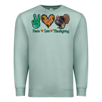 Seafoam peace love thanksgiving Premium Sweatshirt - Jasminsmagicworld