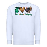 White peace love thanksgiving Premium Sweatshirt - Jasminsmagicworld