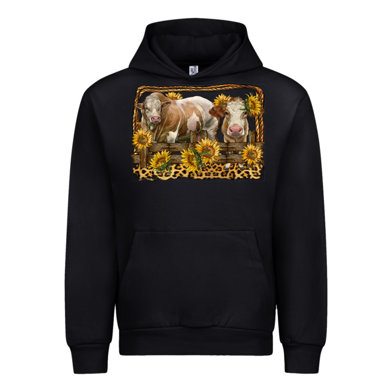Simmental Bull And Heifer With Sunflowers Urban Hoodie by LillyAllenDesigns | Teevron