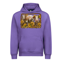 Tulip simmental bull and heifer with sunflowers Urban Hoodie - LillyAllenDesigns