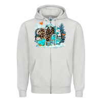 Dove Grey winter hearts with snowmans Zipper Hoodie - AdoDesignShop