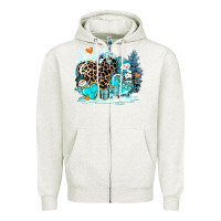 Oatmeal Heather winter hearts with snowmans Zipper Hoodie - AdoDesignShop