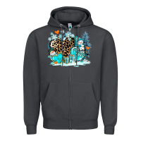 Smoke winter hearts with snowmans Zipper Hoodie - AdoDesignShop