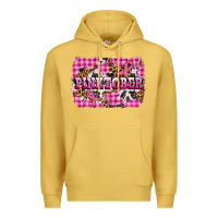 Antique Gold pinktober with cancer ribbon Premium Hoodie - AdoDesignShop