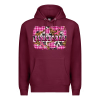Burgundy pinktober with cancer ribbon Premium Hoodie - AdoDesignShop