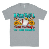 Heather Grey baseball makes me happy you, not so much Classic Tee - HRA Design Shop