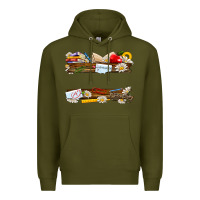 Army Green floral teacher custom name Premium Hoodie - NancyCooperArtShop