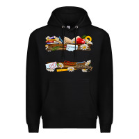Black floral teacher custom name Premium Hoodie - NancyCooperArtShop