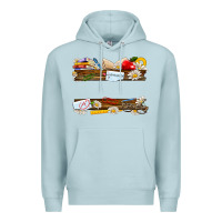 Blue Mist floral teacher custom name Premium Hoodie - NancyCooperArtShop