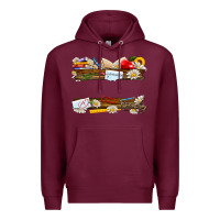 Burgundy floral teacher custom name Premium Hoodie - NancyCooperArtShop