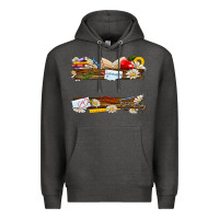Charcoal Heather floral teacher custom name Premium Hoodie - NancyCooperArtShop