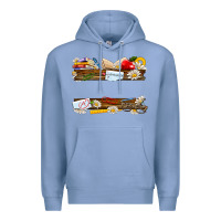 Colony Blue floral teacher custom name Premium Hoodie - NancyCooperArtShop