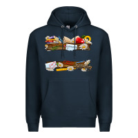 Navy floral teacher custom name Premium Hoodie - NancyCooperArtShop