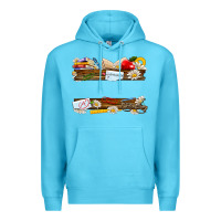 Ocean Blue floral teacher custom name Premium Hoodie - NancyCooperArtShop