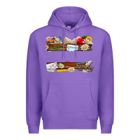 Purple floral teacher custom name Premium Hoodie - NancyCooperArtShop