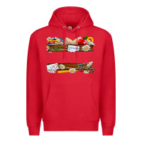 Red floral teacher custom name Premium Hoodie - NancyCooperArtShop