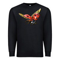 Black Ladybug Flying Premium Sweatshirt - LillyAllenDesigns