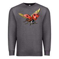 Charcoal Heather Ladybug Flying Premium Sweatshirt - LillyAllenDesigns