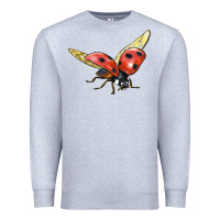 Heather Grey Ladybug Flying Premium Sweatshirt - LillyAllenDesigns
