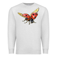Oatmeal Heather Ladybug Flying Premium Sweatshirt - LillyAllenDesigns