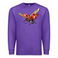 Purple Ladybug Flying Premium Sweatshirt - LillyAllenDesigns
