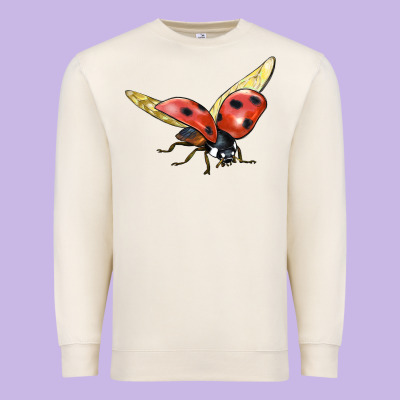 Ladybug Flying Premium Sweatshirt Designed By Lillyallendesigns