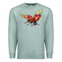 Seafoam Ladybug Flying Premium Sweatshirt - LillyAllenDesigns