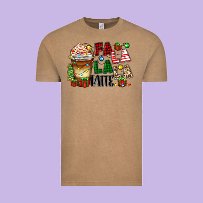 Vintage Tee fa la la la latte