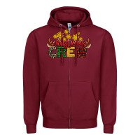 Burgundy christmas crew Zipper Hoodie - AdoDesignShop