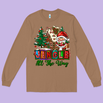 Jingle All The Way Long Sleeve Tee Designed By Fadigitalartstudio