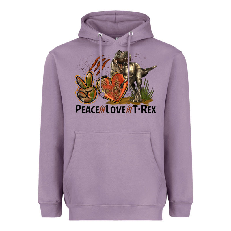 Western Peace Love T-rex Heavyweight Hoodie by LillyAllenDesigns | Teevron