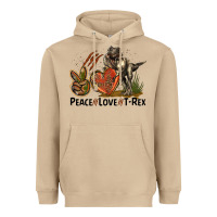 Mushroom Western Peace Love T-Rex Heavyweight Hoodie - LillyAllenDesigns