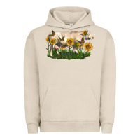Pigment French Oak charolais cow with sunflower Urban Hoodie - LillyAllenDesigns